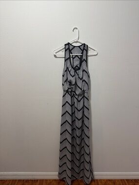 City Triangles Black and White Chevron Maxi Dress